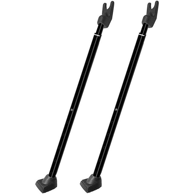 Securityman 2-in-1 Door Security Bar & Sliding Patio Door Security Bar (2 Pack) via Interchangeable Caps - Constructed of High Grade Iron - Black
