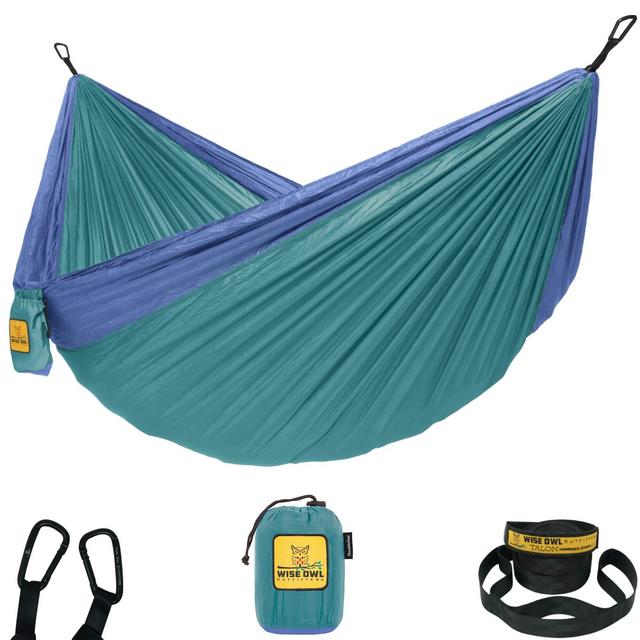 Wise Owl Outfitters Camping Hammocks - Portable Hammock for Outdoor, Indoor, Single Double Use w/ Tree Straps - Backpacking, Travel, and Camping Accessories