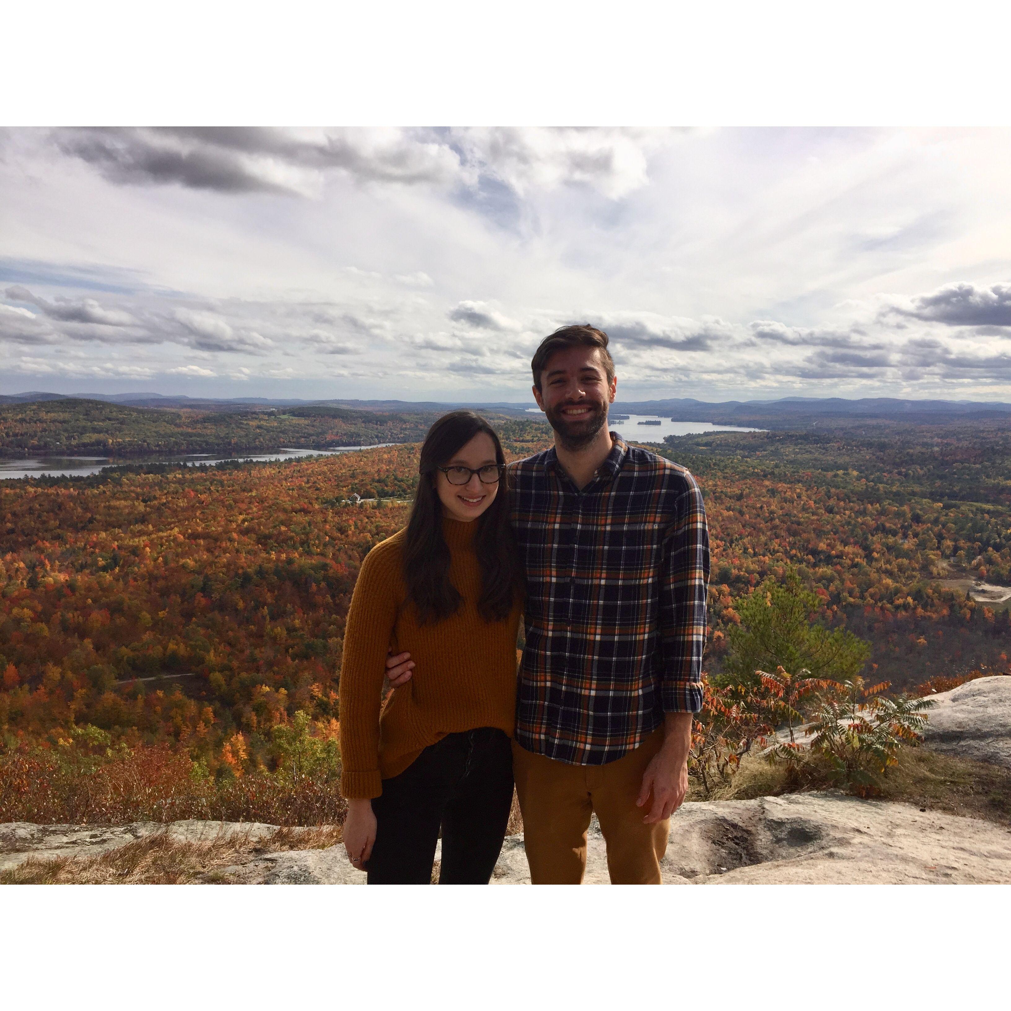 Our first ever photo together, in Maine, October 2019.