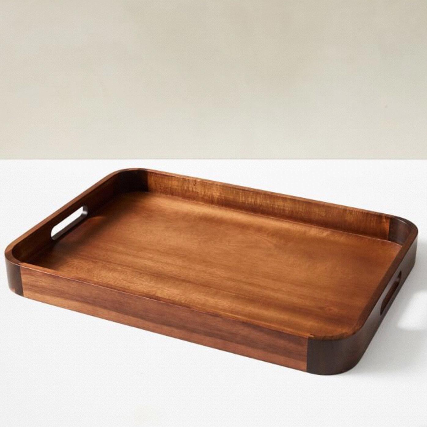 Oslo Wood Tray - Large Dark Wood