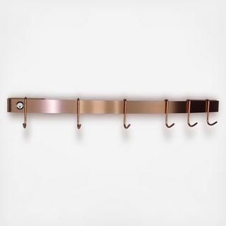 Copper Handcrafted Curved Wall Rack Utensil Bar
