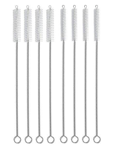 Hiware Drinking Straw Brush Set, 4-Piece 7.6" x 8 mm Cleaner Brush for Stainless Steel Tumbler Straws and 4-Piece 7.6" x 10 mm Cleaning Brush for Smoothie Straws