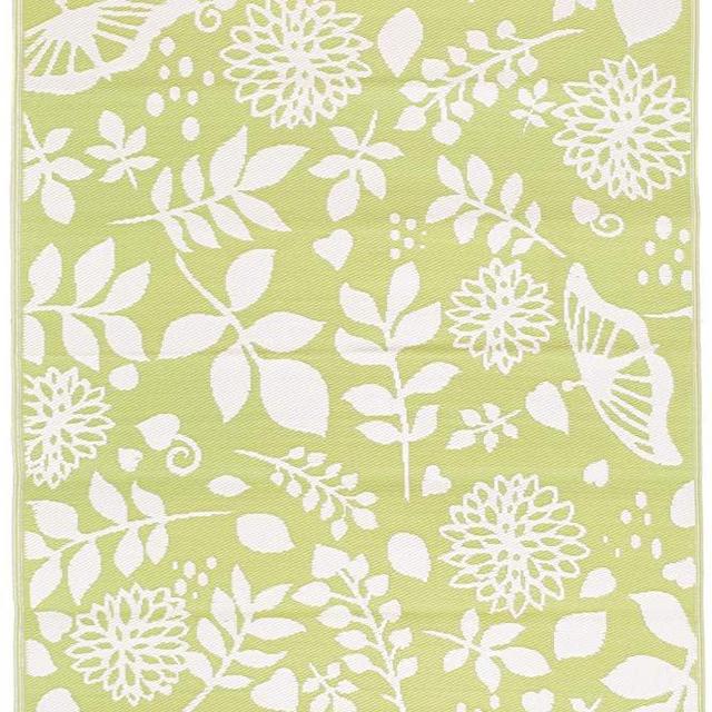 FH Home Indoor/Outdoor Recycled Plastic Floor Mat/Rug-Reversible-Weather & UV Resistant - Chelsea – Green (6 ft x 9 ft)
