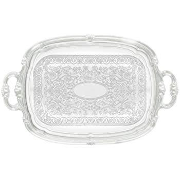 Serving Tray CMT-1912 - 19 1/2" x 12 1/2" Oblong W/Handles Chrome Plated Winco, Set of 6