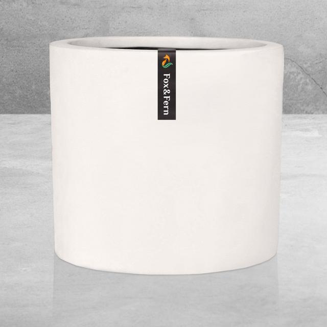 Fox Fern 10 Inch Large Plant Pot - Perfectly Fits Plant Stand - Drainage Plug - Outdoor Indoor - Matte White