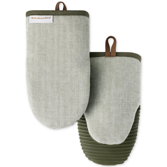KitchenAid Design Series Herringbone Ribbed Soft Silicone 2-Pc. Mini Mitt Set