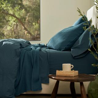 Organic Crinkled Percale Duvet Cover