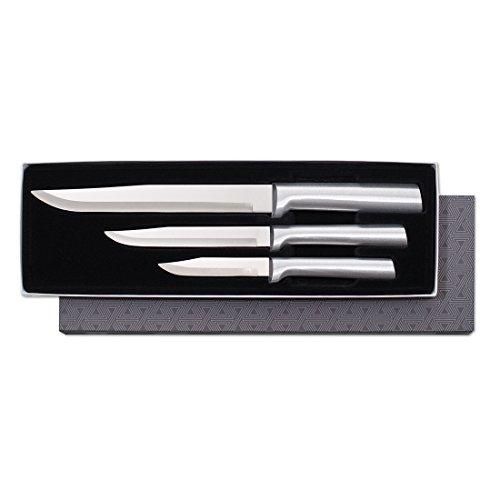 Rada Cutlery Housewarming Knife Gift Set – 3 Piece Stainless Steel Knives With Brushed Aluminum Handles Made in the USA