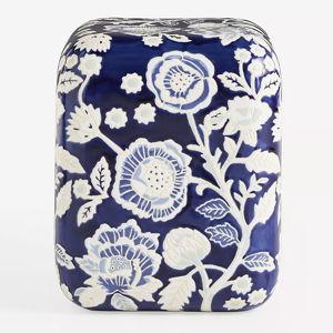 Freya Block-Print Ceramic Side Table