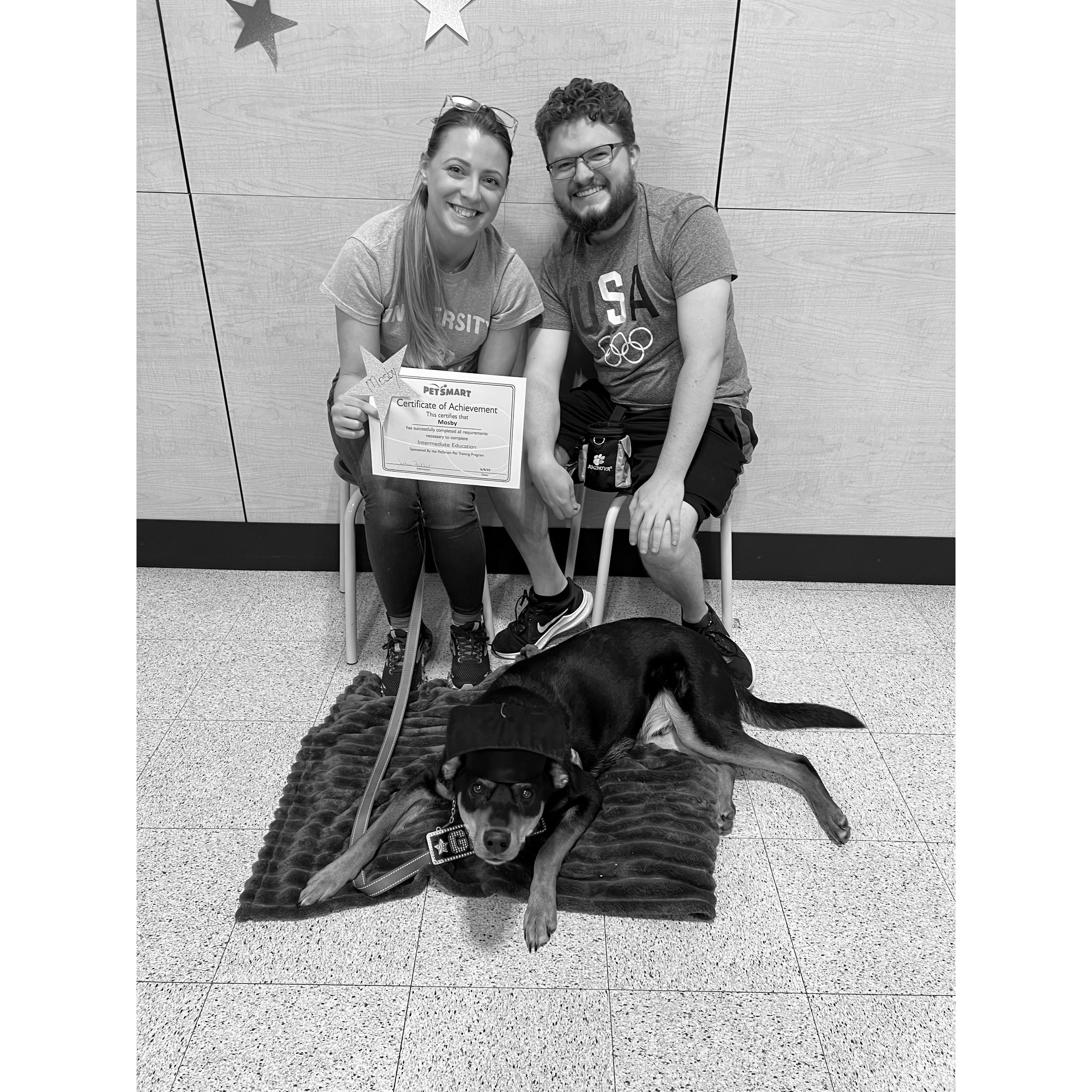 Mosby graduating round two of training classes. We could not wait for these to end haha.