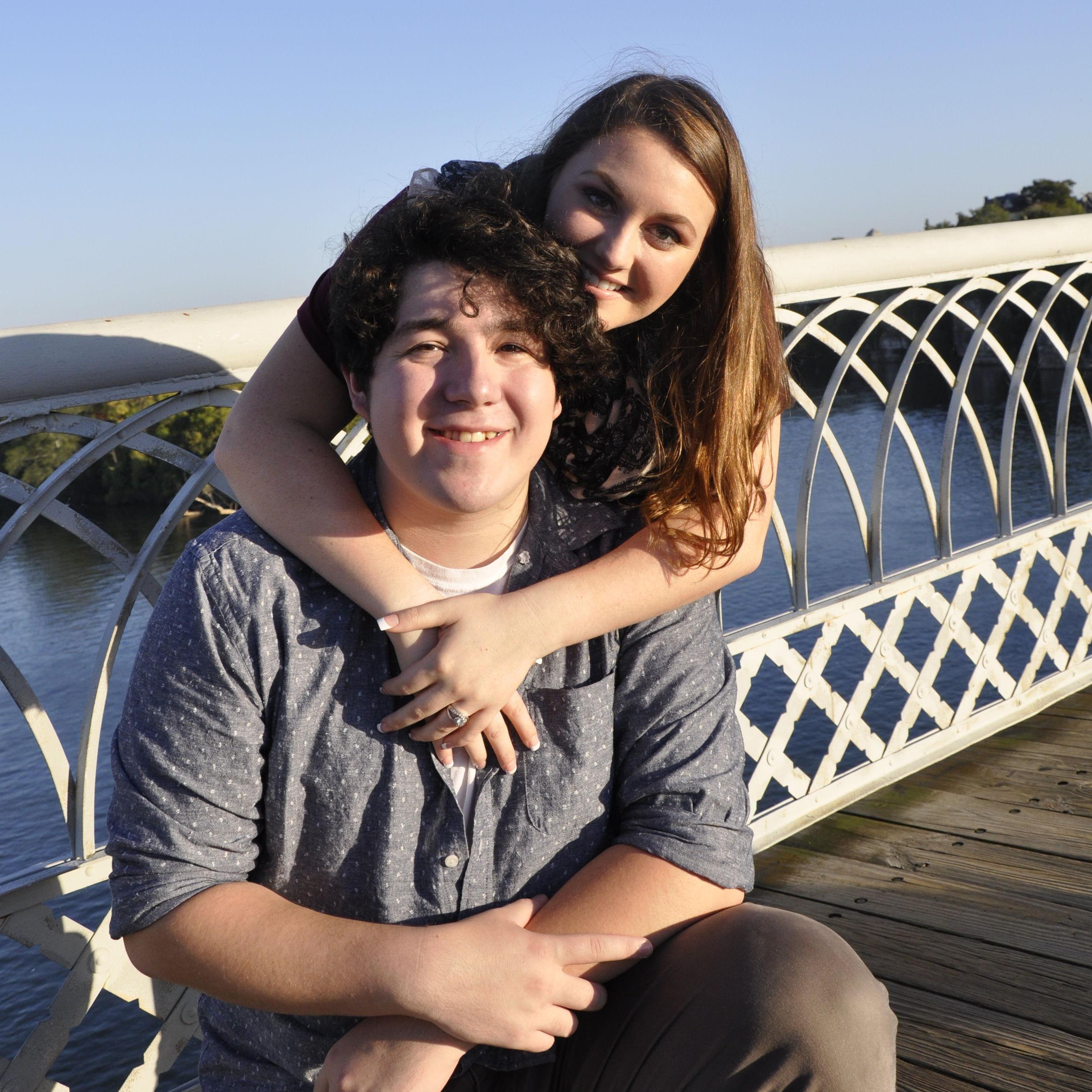 One of our engagement pictures at Walnut Street Bridge in Chattanooga, TN.