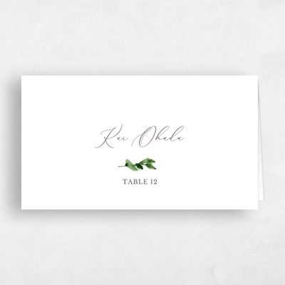 Dark Taupe, Brown Wedding Place Card - Springboro