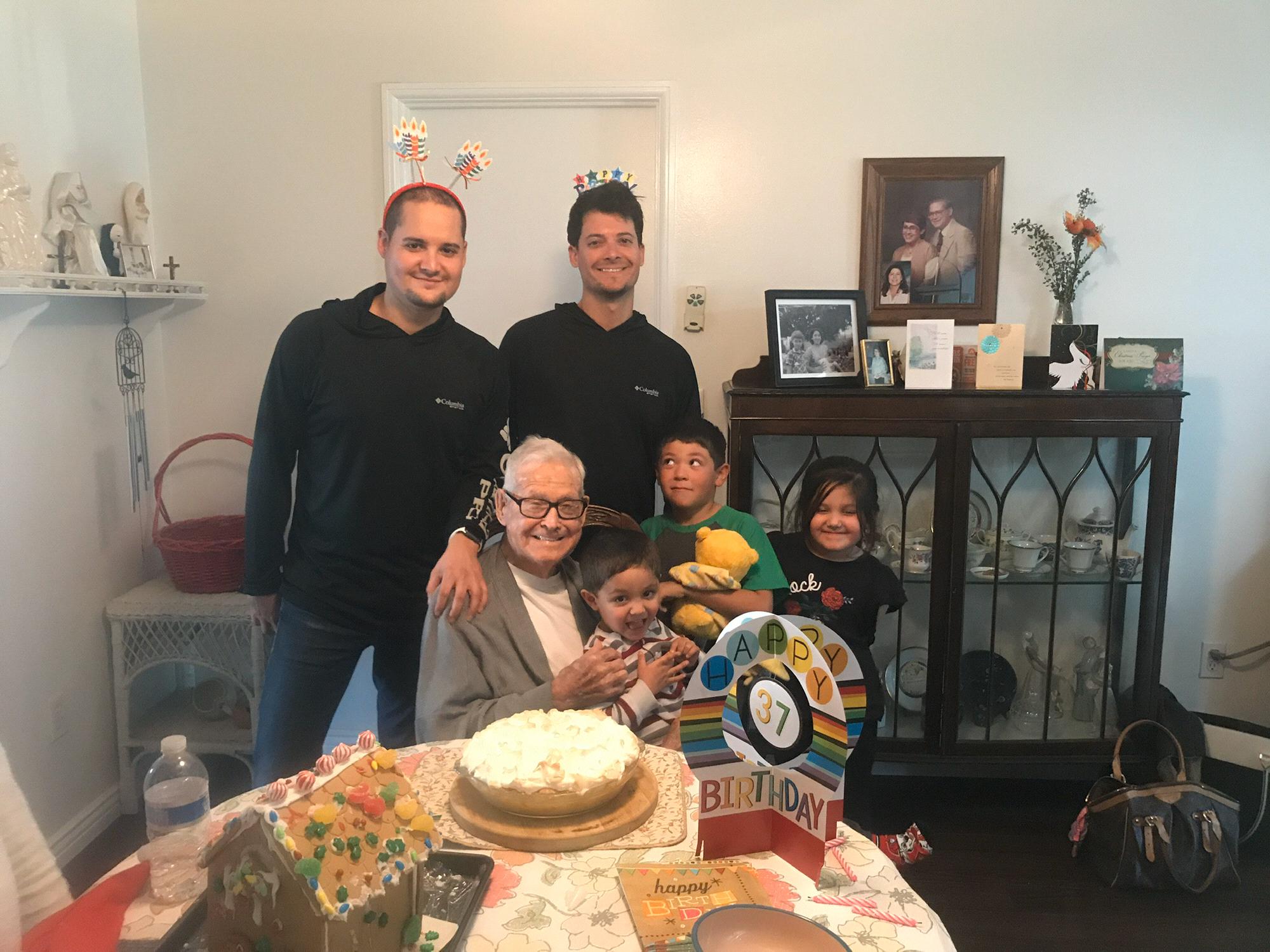 Andrian & Carlos birthday celebration  with Grandpa Marquez , Alexander, Sophia & Oliver