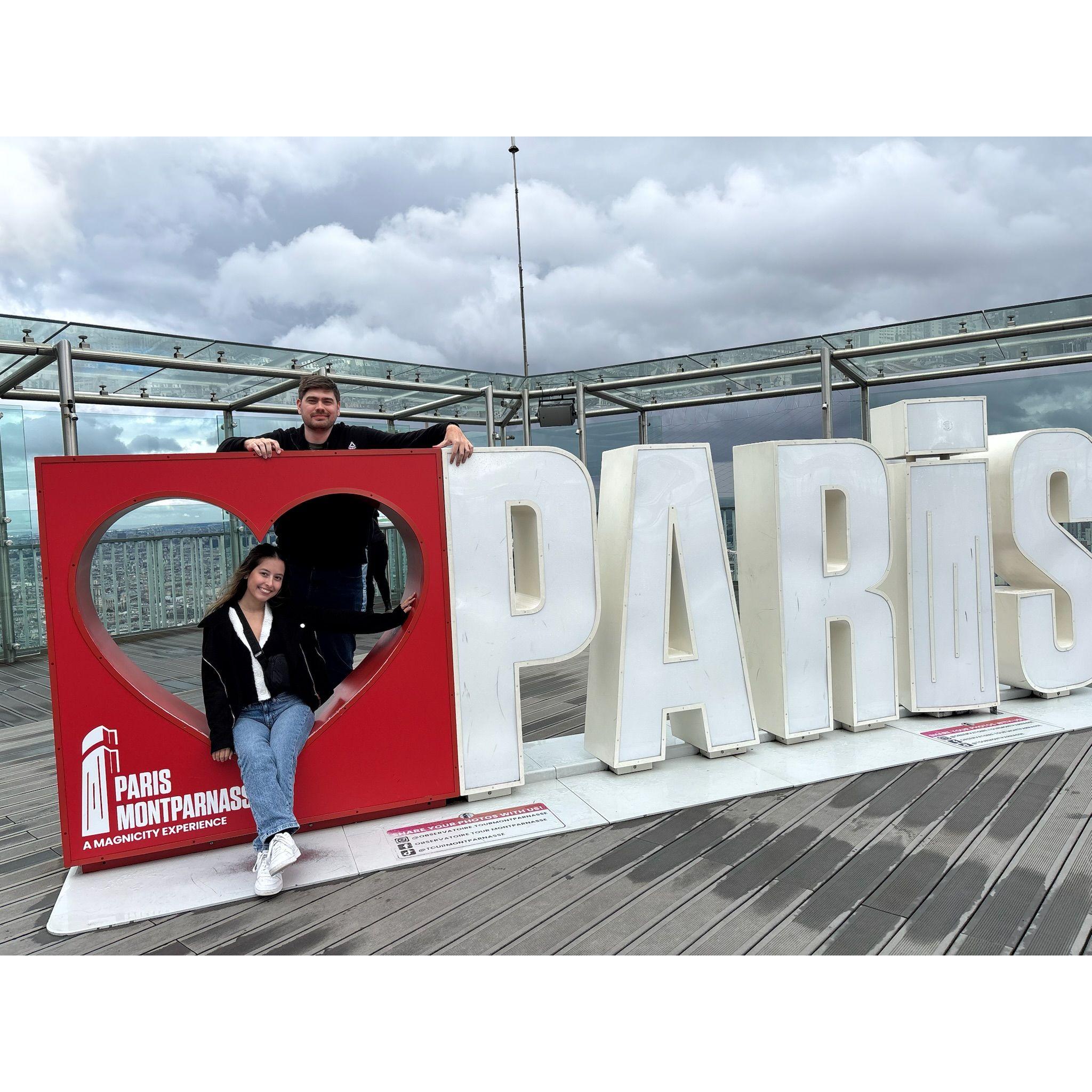 At Montparnasse Tower with an amazing 360 degree view of Paris
