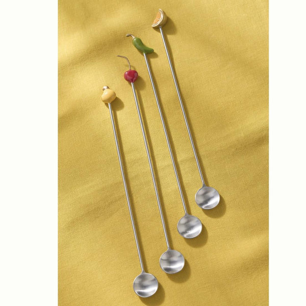 Garnish Cocktail Spoons, Set of 4 - Multi, Set Of 4