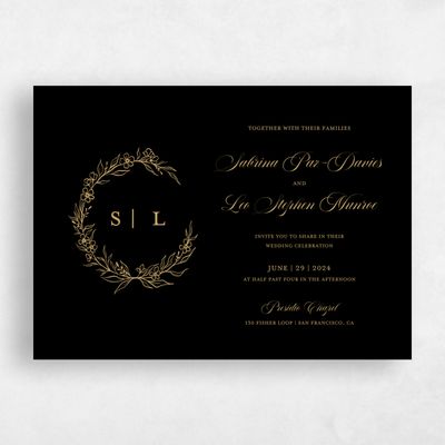 Black Wedding Invitation - Goundry Landscape
