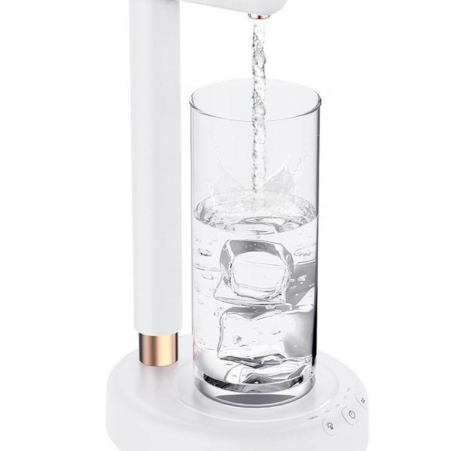 Desktop Water Dispenser Pump for 5 Gallon Bottle, SPOVEN 5 Gallon Water Jug Dispenser with Adjustable Height Design, Portable Type-C Charging Table Bedside Water Pump for Home(White)