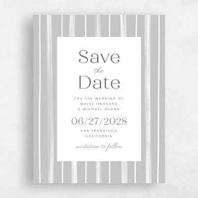 Gray, Grey Wedding Save the Date - Coastal Portrait