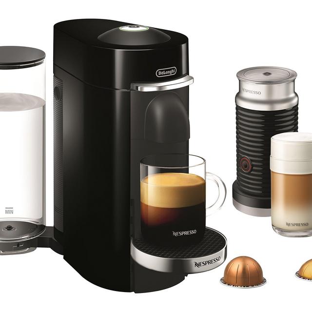 Nespresso VertuoPlus Deluxe Coffee and Espresso Maker by De'Longhi with Aeroccino, Black