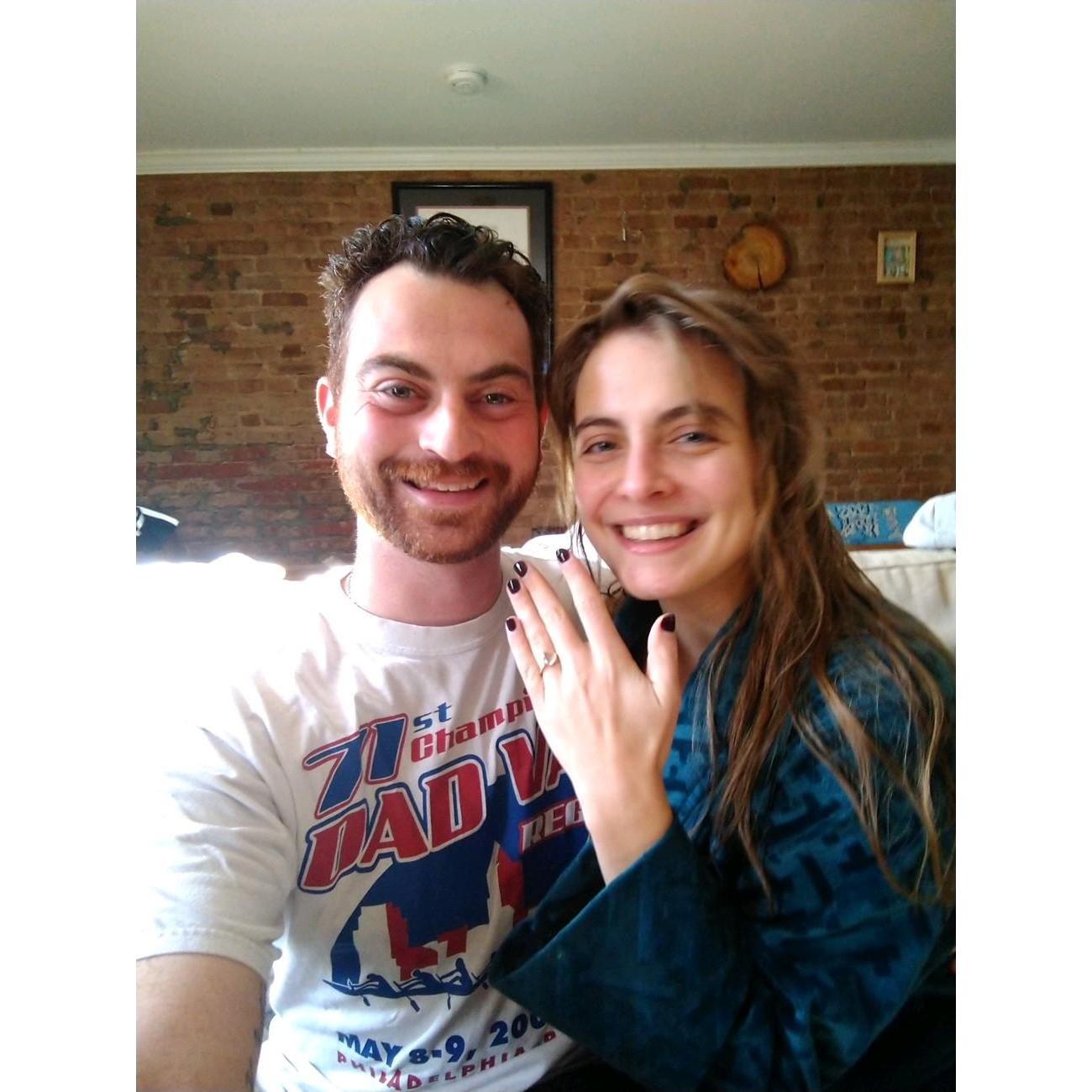 Just moments after Steph said "Yes!"