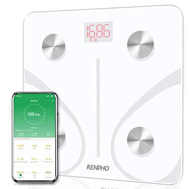 RENPHO Bluetooth Body Fat Scale Smart BMI Scale Digital Bathroom Wireless Weight Scale, Body Composition Analyzer with Smartphone App 396 lbs - White