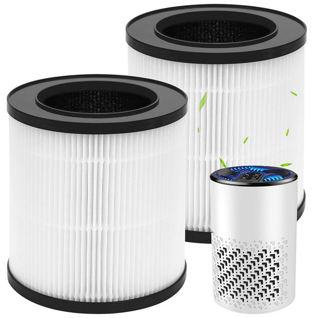 KJ067L Replacement Filter Compatible with MOOKA KJ067L Air Purifier, H13 True HEPA Filter, 3-Stage Filtration System, 2 Pack