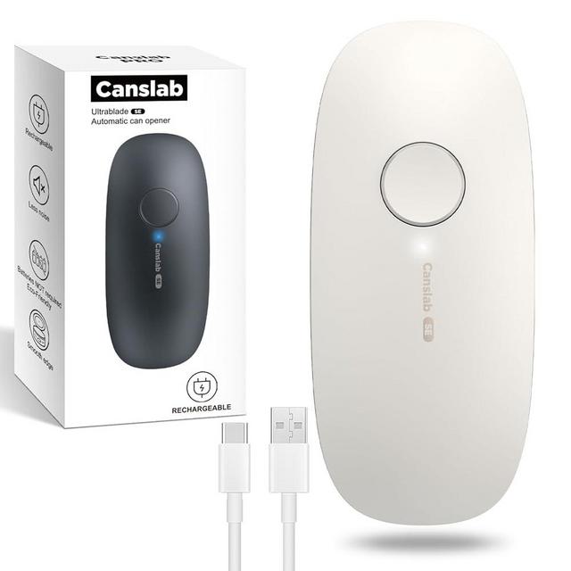 canslab Ultrablde SE - USB Rechargeable Electric Can Opener for Kitchen for Seniors with Arthritis- Cordless Battery Powered Automatic, Side Cut, Smooth Edge, Handsfree, for Small or Large Cans, White