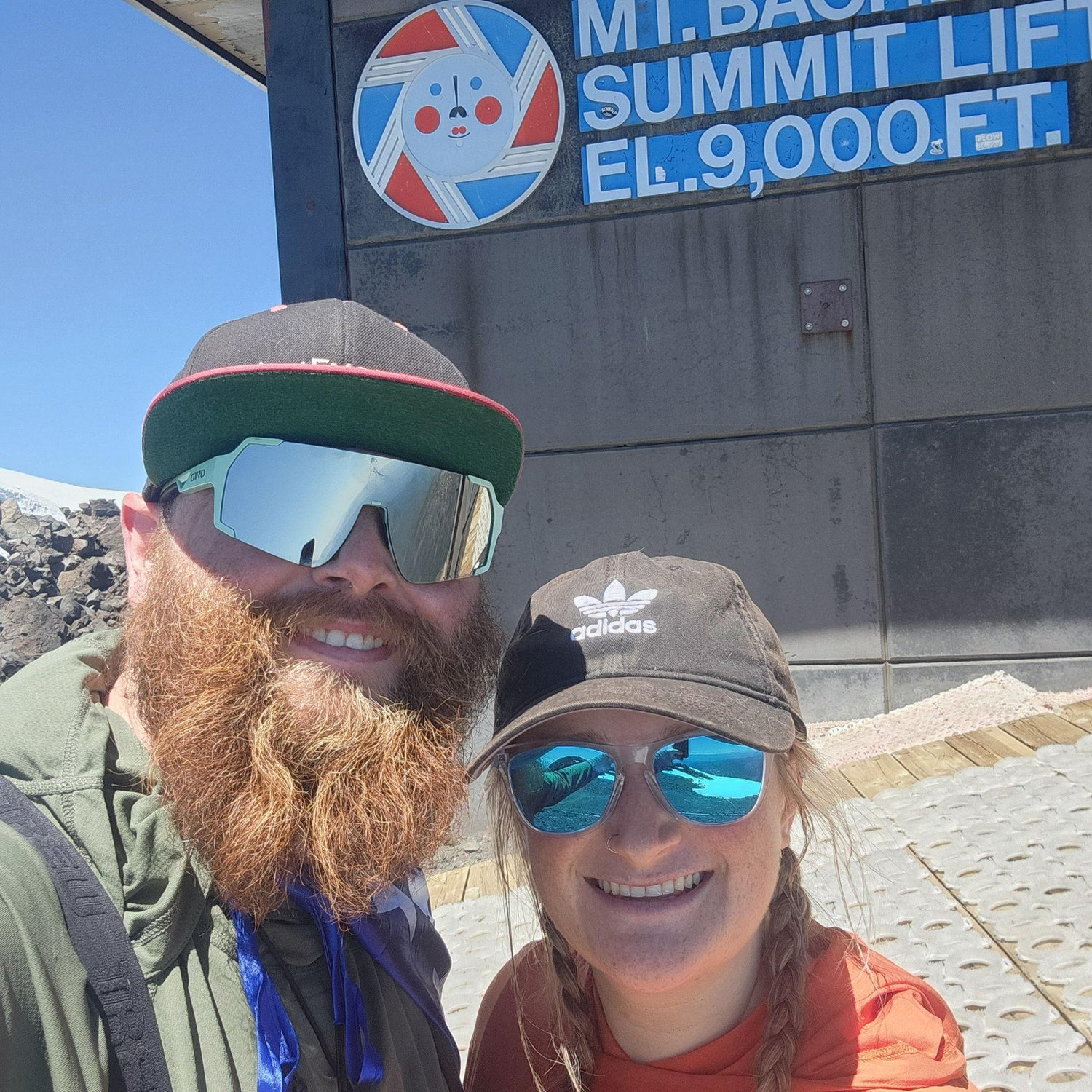 The first time we hiked for summer ski turns together!