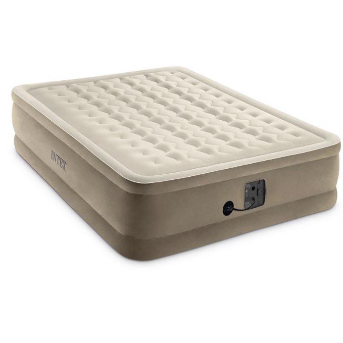 Intex Deluxe Pillow Rest Airbed with Built-In Pump - 60" x 80" x 16.5"