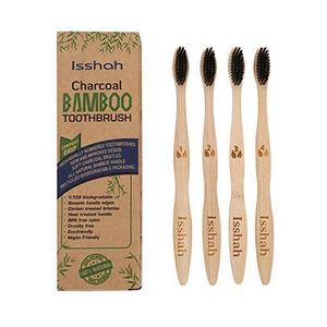 Biodegradable Eco-Friendly Natural Bamboo Charcoal Toothbrush - Pack Of 4