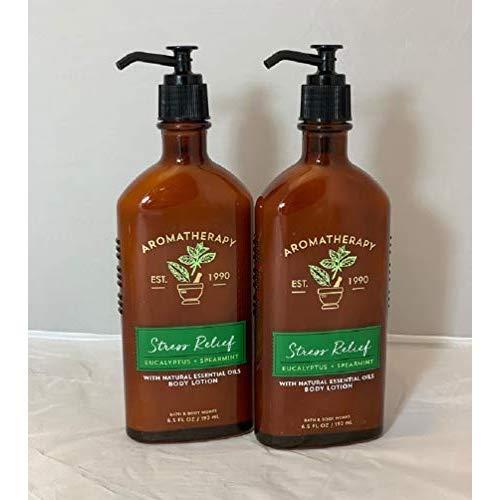 Bath & Body Works Aromatherapy Stress Relief - Eucalyptus + Spearmint Body Lotion, 6.5 Fl Oz, 2-Pack