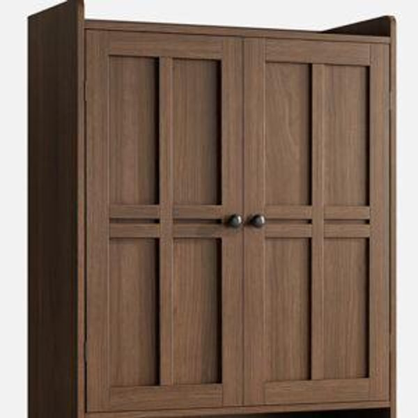Aleatha 6-Tier 24 Pairs Shoe Cabinet With Doors And Adjustable Shelves For Entryway - Natural Wood