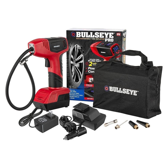 BULLSEYE PRO MAX Deluxe 150 PSI Portable Tire Inflator Air Compressor with Digital Pressure Gauge