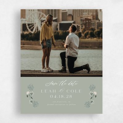 Pale Sage, Green Wedding Save the Date - Valentina Photo