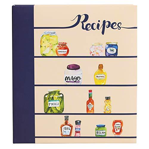 COFICE Recipe Book Binder – 3 Ring, Large Protector, 4x6 Cards and Tabbed Dividers, Seasoning Design