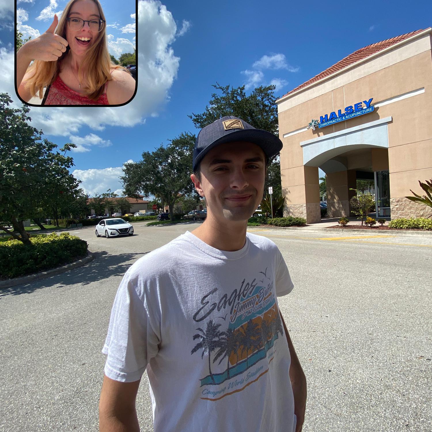 September 2022, when Christopher visited Kayley for the first time at school in Ft. Myers! This was taken 3 days before Hurricane Ian.