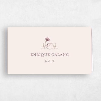Beige Wedding Place Card - Sabriel