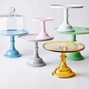 Mosser Glass Cake Stand with Glass Dome, 3 Sizes, 7 Colors