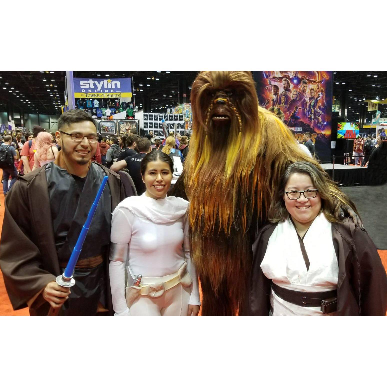 2018 - Alan, our friend Fabi, and I cosplayed for Comic Con in Chicago