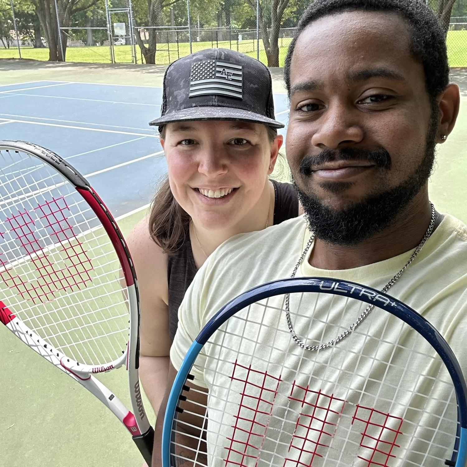 Playing some tennis on the Fourth of July!