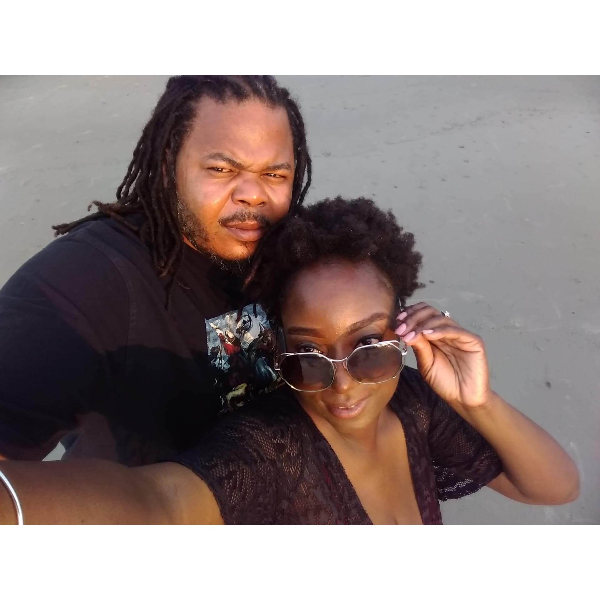 Us at the beach, relaxing and enjoying oneanother