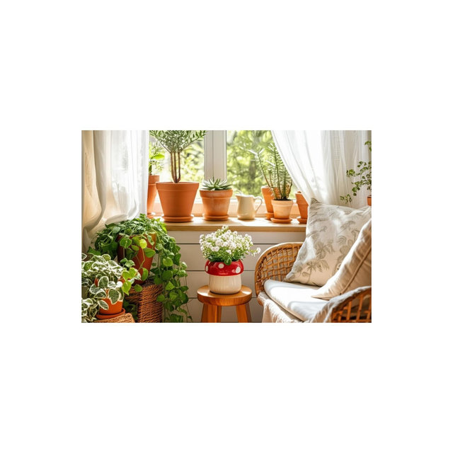 Decorative Ceramic and Porcelain Mushroom-Shaped Design Planter - Indoor Home and Outdoor Garden Decor - 5" White