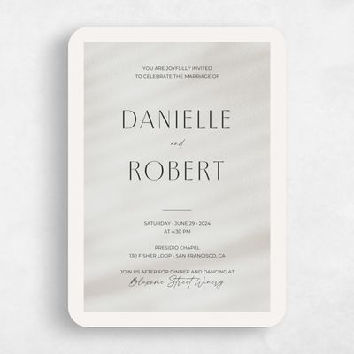 White Rounded Wedding Invitation - Pinellas Type