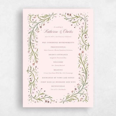 Lightest Blush, Pink Wedding Program - Querida