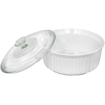 CorningWare French White 1-1/2-Quart Covered Round Dish with Glass Top