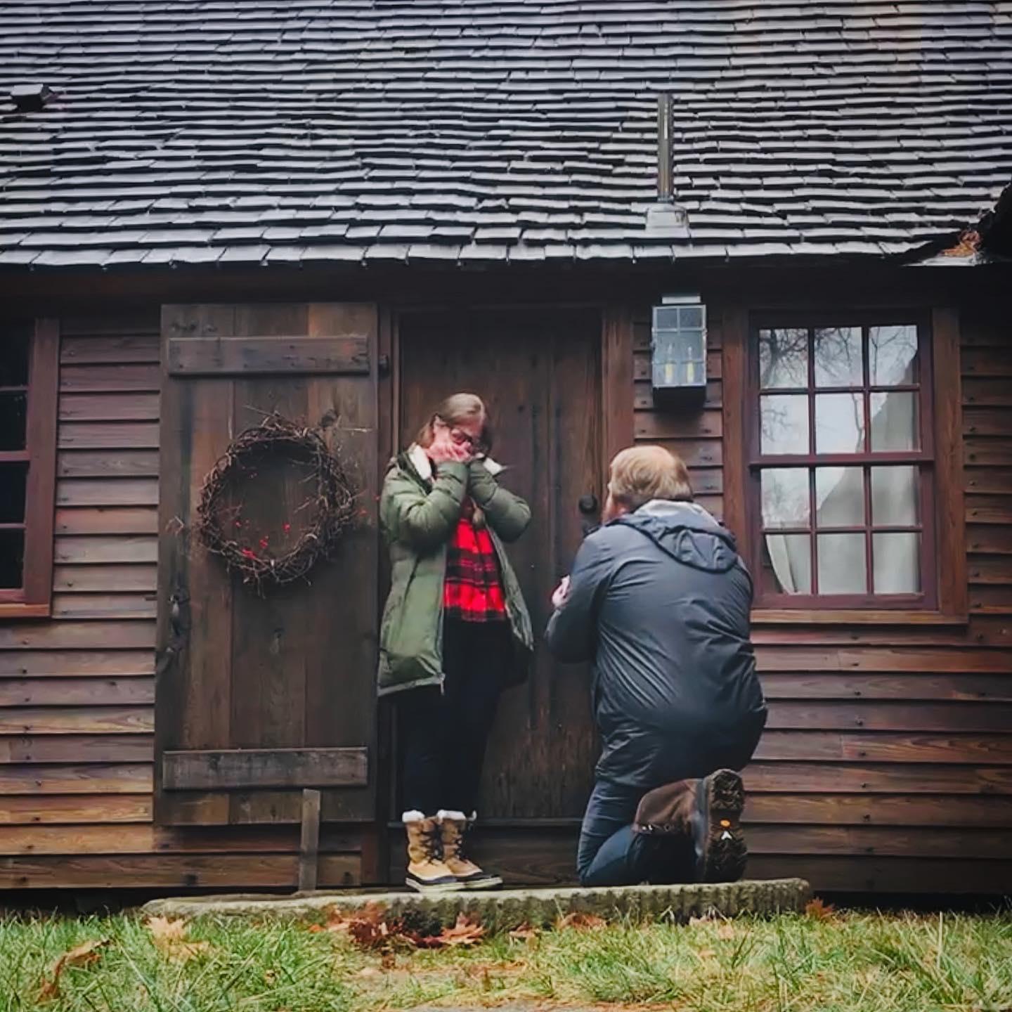 The proposal on the doorstep of the William Haskell House (Tom’s 12th great grandfather), Gloucester MA. (She said, “Yes.”)