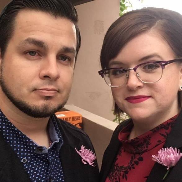 This is us all dressed up attending a wedding