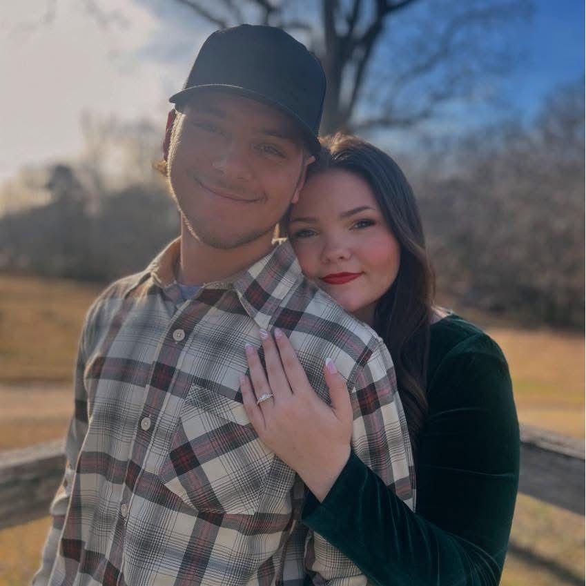 This photo was taken just a few hours after we got engaged!
