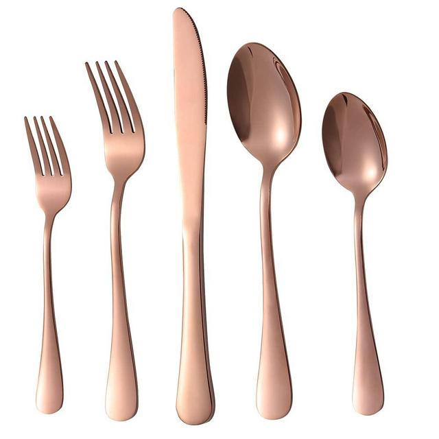 Xingjiake 40-piece Rose Gold Silverware Set, Stainless Steel Cooking Flatware Serving Set, Flatware Cutlery Set For Home Kitchen Restaurant Hotel, Tableware Set Service for 8, Dishwasher Safe