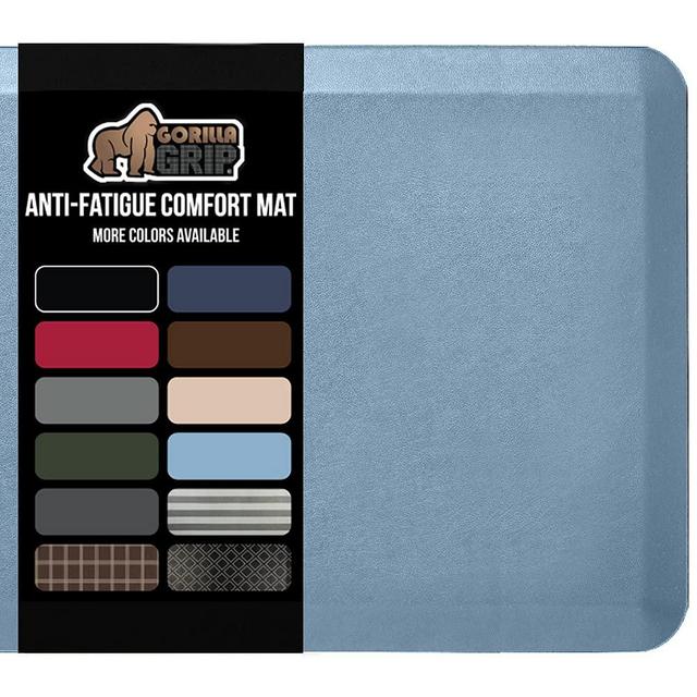 Gorilla Grip Anti Fatigue Cushioned Comfort Mat, Ergonomically Durable, Supportive, Padded, Thick and Washable, Stain-Resistant, Kitchen, Garage, Office Standing Desk Mats, 32x20, Sky Blue